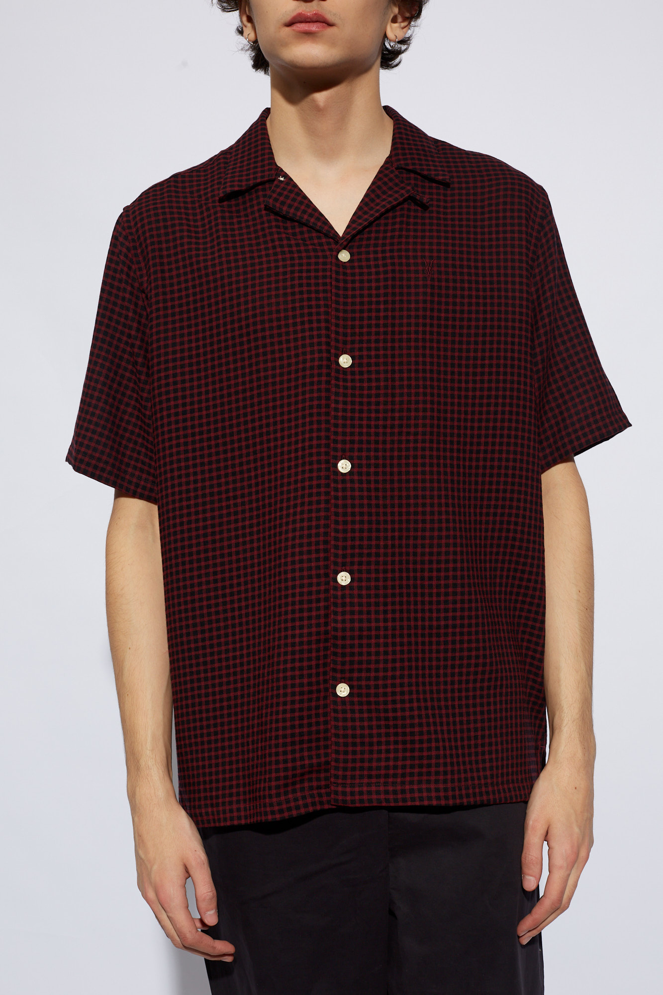 Burgundy 'Glendale' checked shirt AllSaints - Vitkac GB